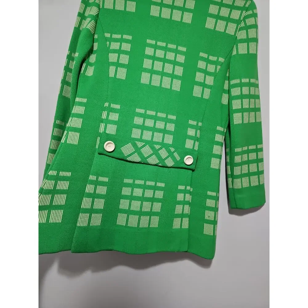 Jersey House Wool Sweater Jacket Womens 8 Retro 70s Mod Vintage